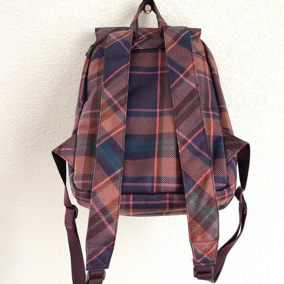 Herschel Supply Co. Retreat Mini Backpack Pink Purple Tartan Plaid Check - Picture 2 of 12